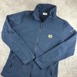 Notre Dame Columbia Jacket Womens L Blue Full Zip Embroidered Vintage Y2K Fleece